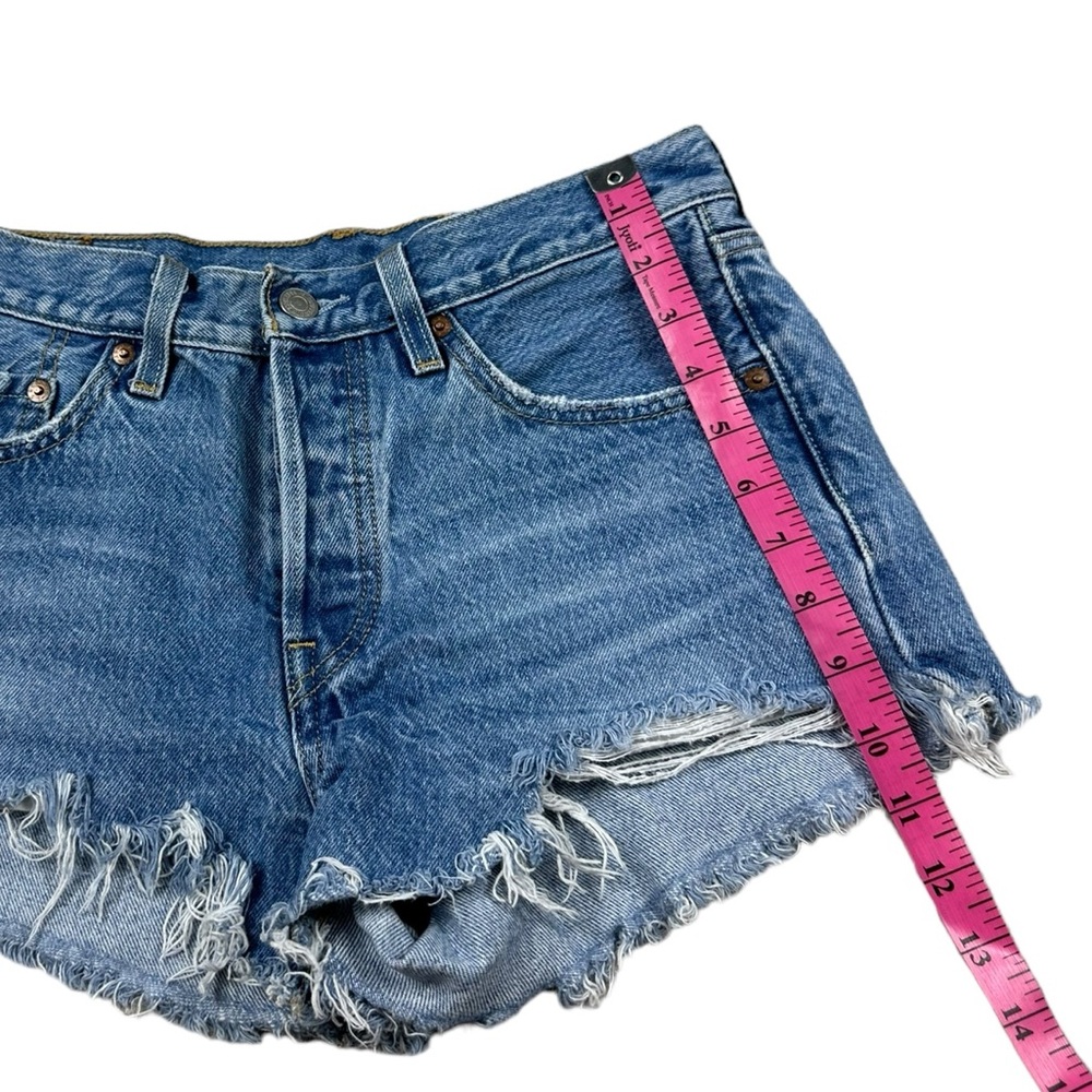 LEVI’S: Premium 501 Women’s Distressed Jean Shorts -Size 26 - Picture 4 of 12